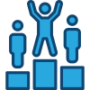 Icon of people standing on podiums