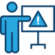 Icon of person pointing to a chart