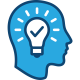 Icon of a person's head with a lightbulb inside