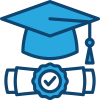 Icon of graduation cap and diploma