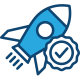 Icon of a rocket ship