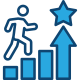 Icon of person climbing the charts