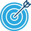 Icon of bullseye and arrow